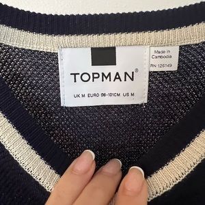 Topman knit blue short sleeve shirt